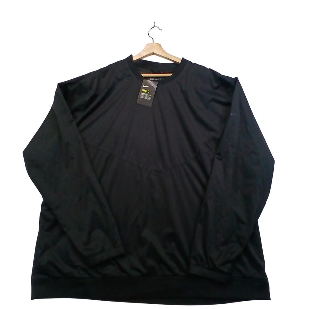 Nike Shield Golf Crewneck Pullover Mens 3XL Black Wind Resistant NWT